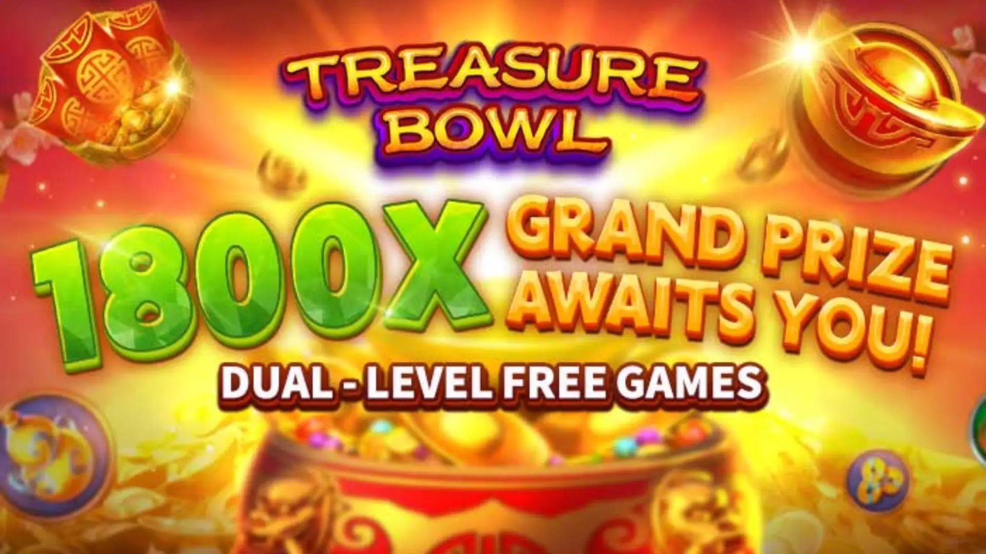 Multiplicadores Treasure Bowl 188w - 7777x Máximo com Tigela Dourada